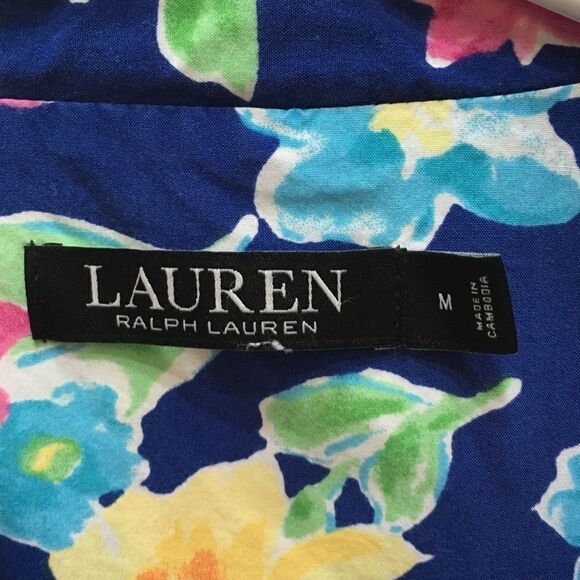 LAUREN RALPH LAUREN TWO PIECE PAJAMA SET IN BLUE FLORAL PRINT - Picture 10 of 12